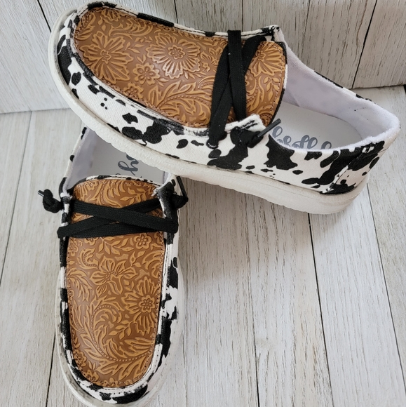 Gypsy Jazz Shoes Gypsy Jazz Luma Tooled Cow Print Sneakers Poshmark